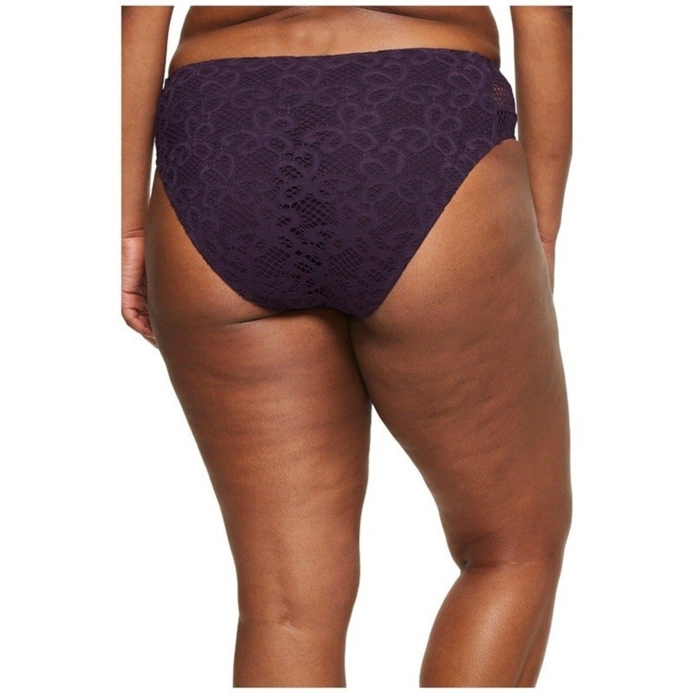 NWOT Becca M Crochet Lace Hipster Bikini Bottom Purple 112027